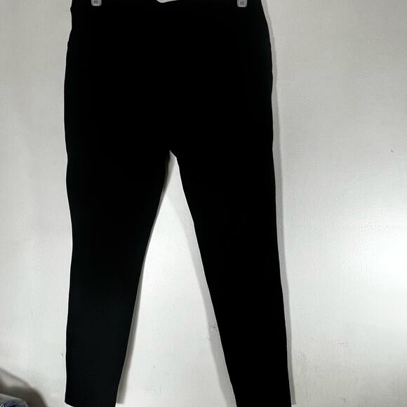 Ann Taylor Black Pull-on Straight Ankle Pants Large/Tall Zippered Pockets - Picture 2 of 16